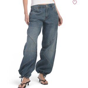 NEW MADDEN GIRL Seamed Wide Leg Denim Jeans Dark Wash for women 7252j1